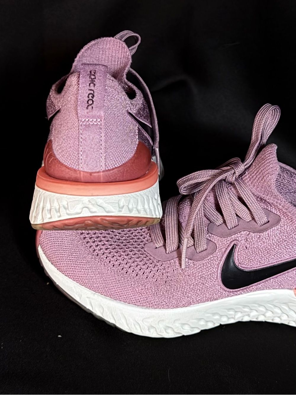 Nike Epic React Flyknit 2 Running Plum Dust &Coral Ember Glow Sz 7 - Picture 12 of 12
